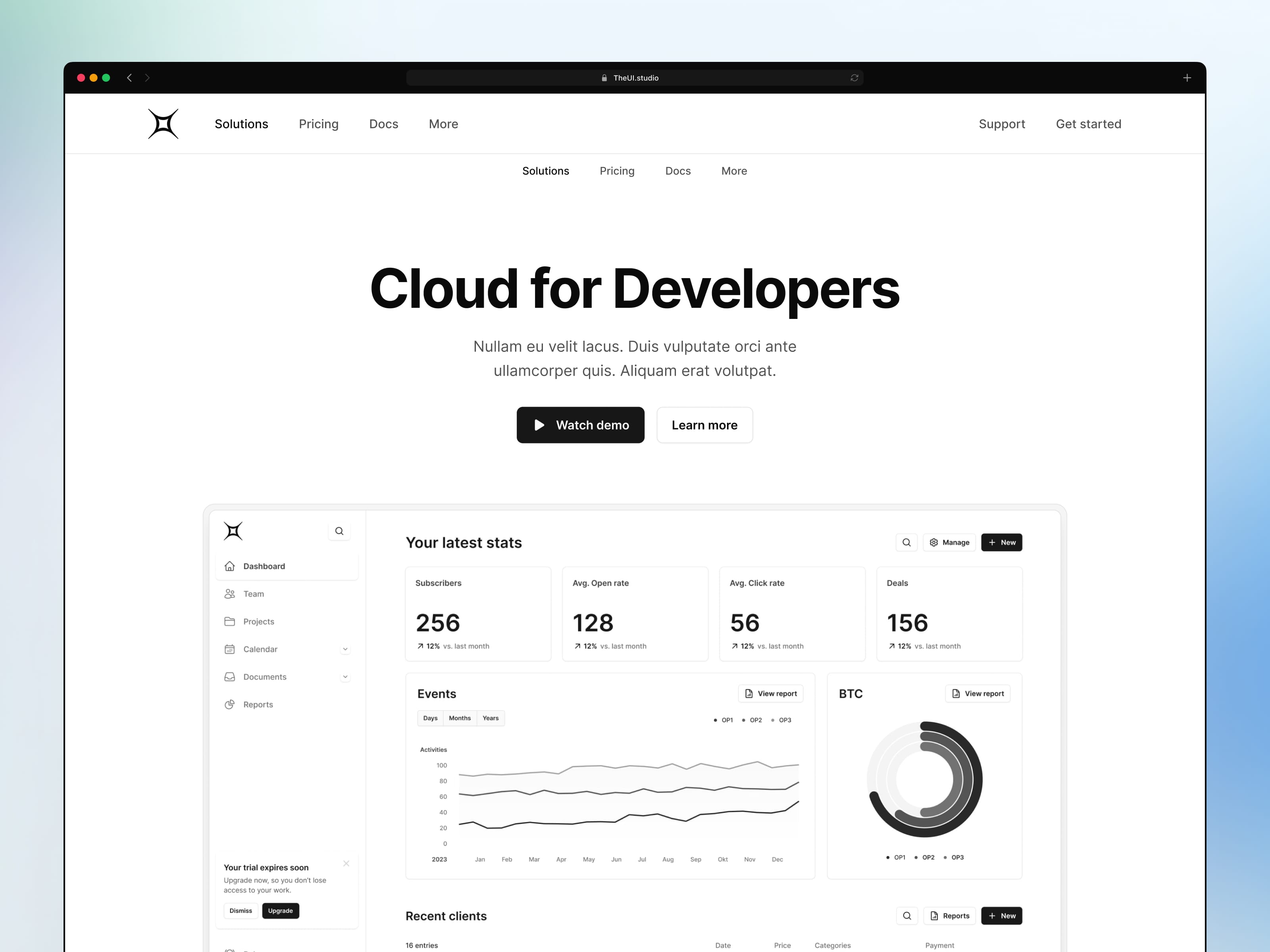 Cloud template screenshot